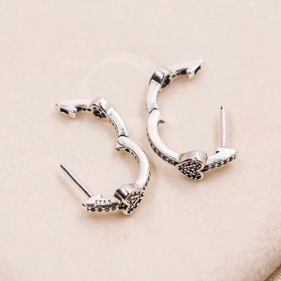 Alluring Hearts Hoop Earrings